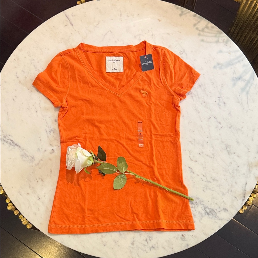 Abercrombie & Fitch Vibrant Orange Short Sleeve Tee